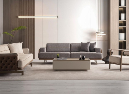 Modernr Bright Sofa set 3+3+1 Set Designer Living room Seater 3pcs