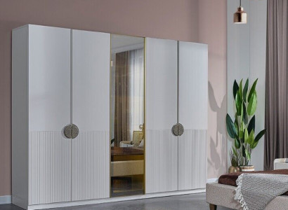 Modern White Wardrobe Bedroom 4 Door Wood Wardrobe Furniture