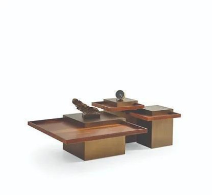 Modern Brown Coffee table Set Living room Wood Coffee table Luxury set