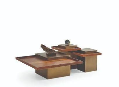 Modern Brown Coffee table Set Living room Wood Coffee table Luxury set