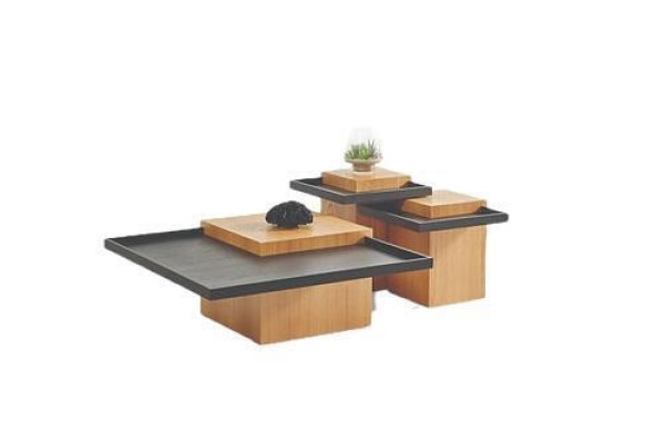 Brown-black Living room coffee table set 3x Coffee table e Wood Furniture