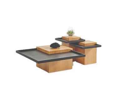 Brown-black Living room coffee table set 3x Coffee table e Wood Furniture