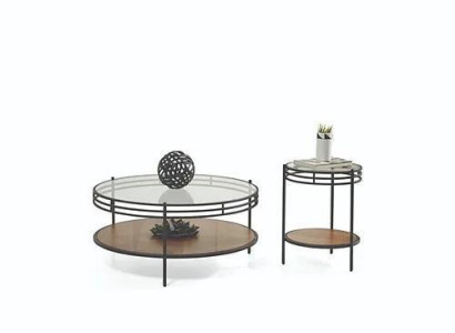 Modern coffee table set designer round table glass table coffee table 2 pieces