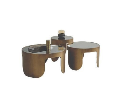 Luxurious coffee table suite designer 3x coffee table and round table set