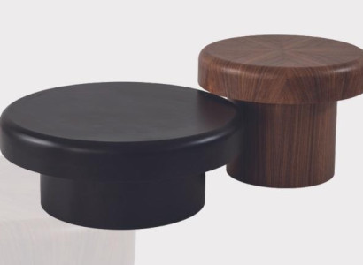 Designer round table set brown-black coffee table living room table new