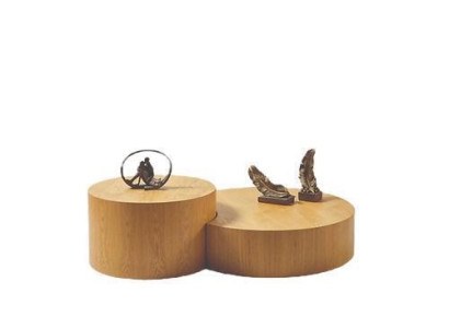 Light brown coffee table 2x round tables designer coffee table side table