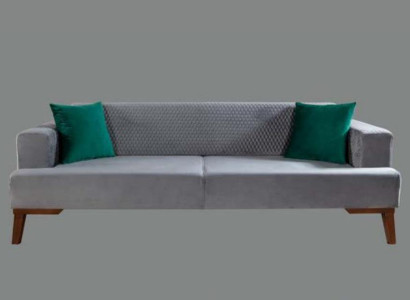 Elegant gray couch three-seater sofa living room seating furniture velvet