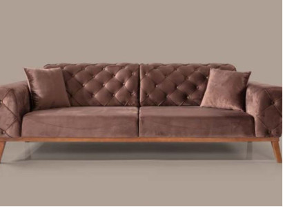Brown Chesterfield Couch Elegant Sofa Living room Seating Furniture Velvet