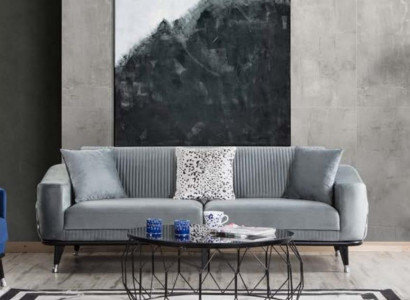 Gray Design Couch Sofa Velvet Three Seater Luxury Couches Furniture Sofas Fabric Textile