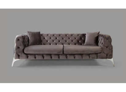 Chesterfield Gray Sofa 3 Seater Living room Sofas Textile Upholstery