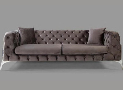 Chesterfield Gray Sofa 3 Seater Living room Sofas Textile Upholstery