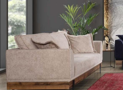 Design Couch 3 Seat Upholstery Sofa Modern Sofas Room Furniture Beige