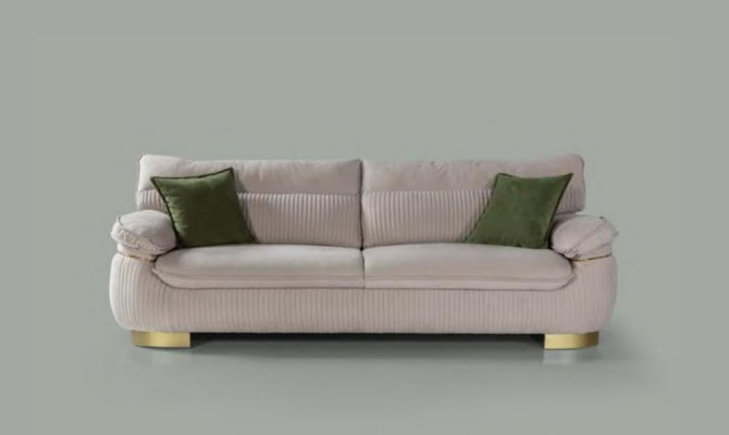 Modern Sofas 3 Seat Soft Couch Upholstery Design Living room Beige
