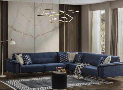 Luxury Corner sofa Royal Blue e Velvet Couch Corner suite Sofa Couches Living landscape new
