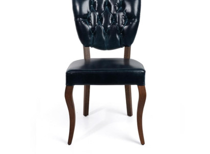 Dark Blue Chesterfield Single Seat Designer Leather Chair Luxury Dining Room Furniture