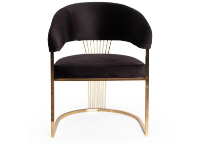 Designer Black Single Seater Luxury Stainless Steel Chair Stylish Upholstered Chair