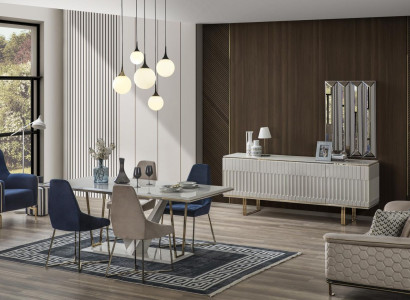 Suite Dining set Dining room Dining table Sideboard Dining Chair Dining set Dining corner 6 pieces