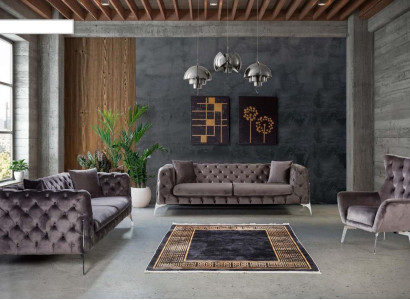 Sofa set Taupe Armchair three-seater 331 Seat Suite Chesterfield