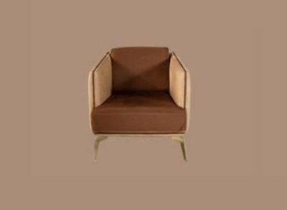 Modern Armchair Single Seater Brown Armchair 1 Seater Upholstery Textile Fabric
