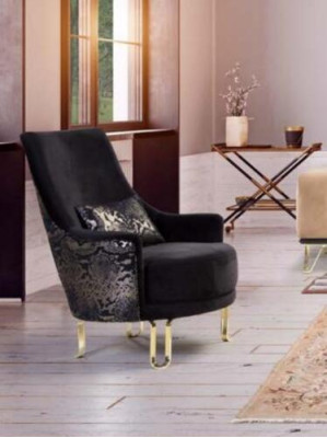 Luxury Design Armchair 1 Seater Textile Lounge Club Upholstery Furniture