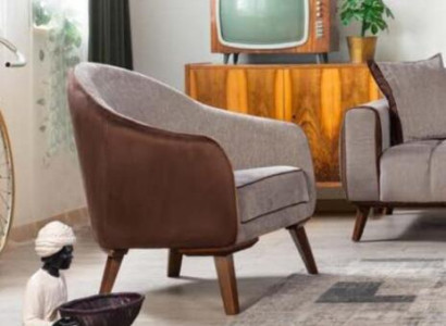 Armchair Single Seater Textile Living room Lounge Design Furniture Color Gray