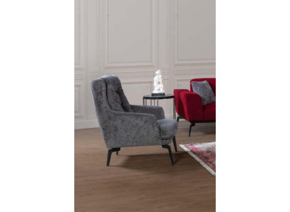 Gray Modern Armchair Single Seater Designer Living room Furniture Recliner Chair