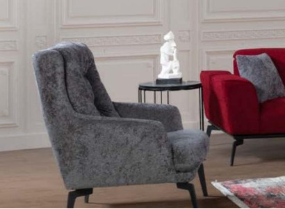 Gray Modern Armchair Single Seater Designer Living room Furniture Recliner Chair