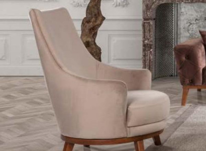 Armchair Upholstery Furniture Living room Single Seater Relax Textile Lounge Armchair Beige