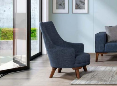 Luxury Upholstery Textile Recliner Single Seater Armchair Upholstery Furniture Blue