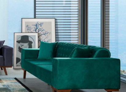 Black Sofa 3 Seater Textile Couch Three Seater Upholstery Furniture