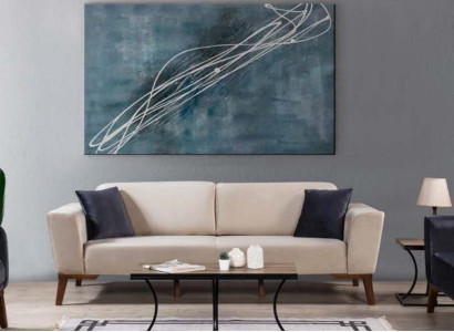 Living room Sofa Design Three Seater Modern Couch Beige Furniture Upholstery
