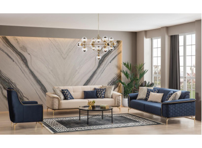 Sofa set Suite Sofas Sofa Armchair Three-seater 3+3+1 Seater Fabric Group Neuu