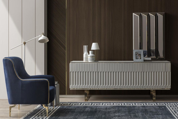 Suite Sideboard Mirror Chest of drawers Wardrobe Designer Luxury Cabinets Chests of drawers Set