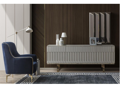 Suite Sideboard Mirror Chest of drawers Wardrobe Designer Luxury Cabinets Chests of drawers Set