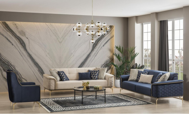 Three Seater Sofa 3 Seater Luxury Sofas Living room Modern Fabric Design Textile Fabric