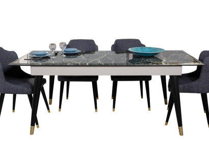 Luxury Dining room Table Design 4x Chairs Dining set Armchairs Set Suite Furniture