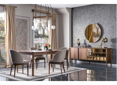 Complete Suite Dining set Dining table Sideboard 4x Chairs Dining set Furniture 6 pieces.