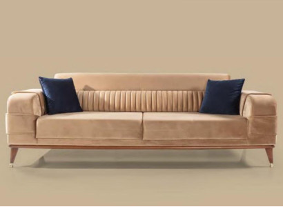 Modern Sofa 3 Seater Color Beige Sofas Living room Design Style Wood