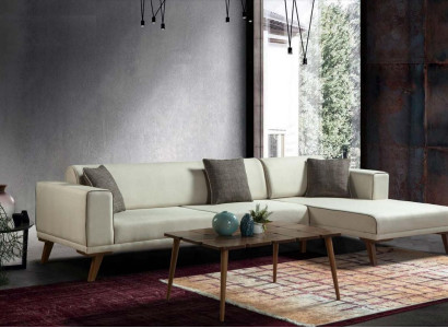 Corner sofa L-shape Sofas Couches Corner Couch Upholstered furniture Textile White