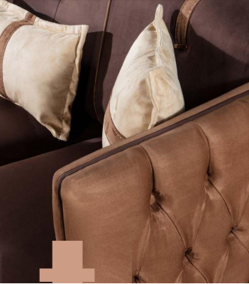 Three Seater Sofa 3 Seater Sofas Seat Fabric Modern Style Textile Couches Furniture Brown