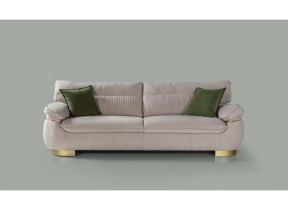 Three Seater Sofa 3 Seat Sofa Couches Fabric Couch Furniture Modern Velvet Soft Beige
