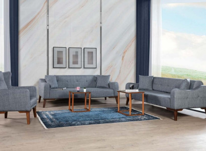Sofa set 3+3+1 Seat Complete e Suite Sofa Armchair Textile 3 pieces