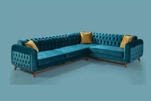 Corner sofa L-shape Textile Luxury Sofa Living landscape Upholstery Couch Furniture