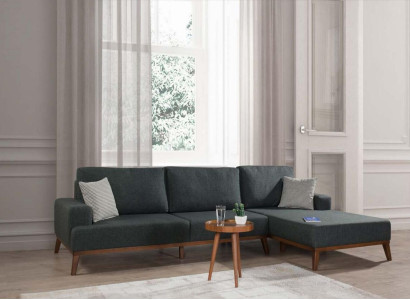 Corner sofa L-shape Suite Textile Seat Living room Upholstered furniture Corner Sofa