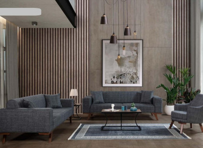 Sofa set 3+3+1 Seat Design Sofas Upholstery Couches Gray Furniture 3pcs