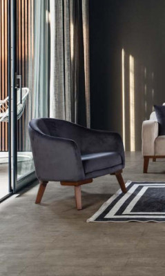 Living room Sofa set Sofa 3+3+1 Blue e Upholstery Set Armchair Textile