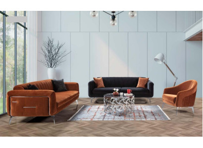 Sofa set 3+3+1 Seater Sofas Armchair Luxury Fabric Living room Design