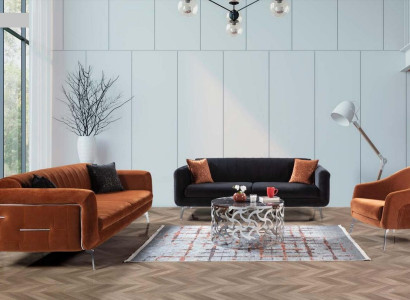 Sofa set 3+3+1 Seater Sofas Armchair Luxury Fabric Living room Design