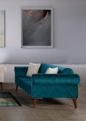 Luxury Sofa set 3+3+1 Seat Three Seater Sofa Fabric Textile Style Armchair