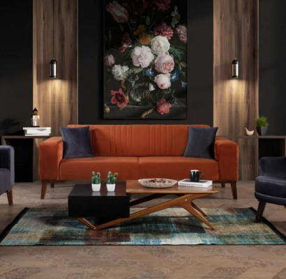 Sofa set Sofa Suite Sofas 3+3+1 Seat Fabric 3-piece Couch Set Upholstery Textile